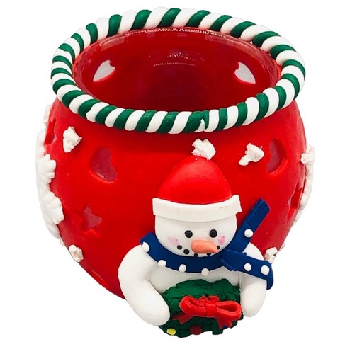 Snowman snowflakes candle