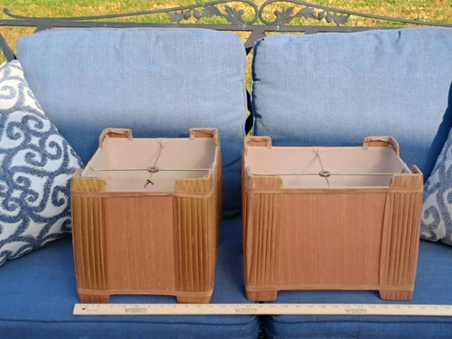 Vintage pair lamp shades - of,