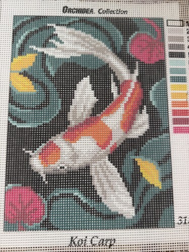 Orchidea printed needlepoint - printed,