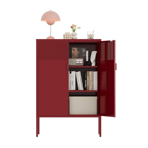 Red metal storage - red,