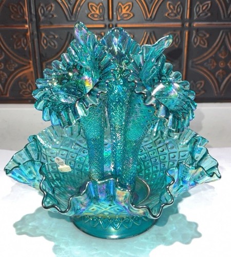 Vintage fenton art - glass, teal