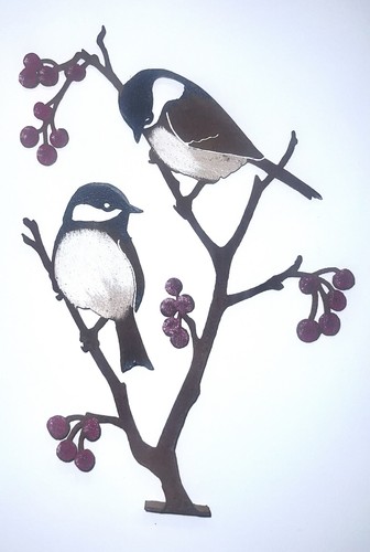 Metal bird ornament - metal,