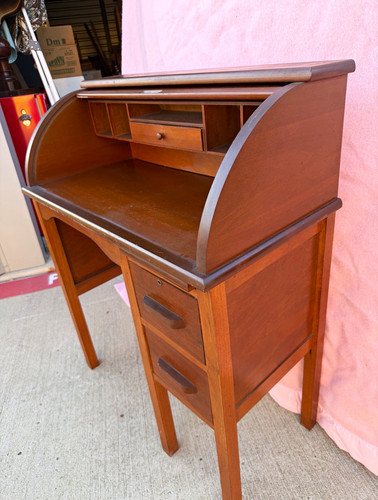 Wood roll top - small, secretary