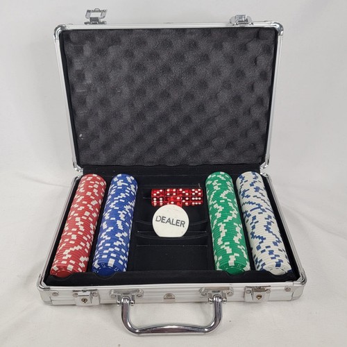 Poker chip set with metal - chip, case