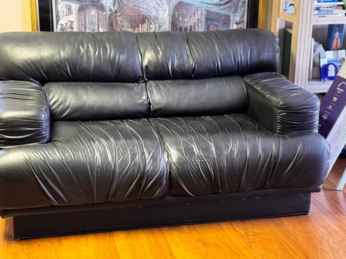 Black couch and side chair - couch,