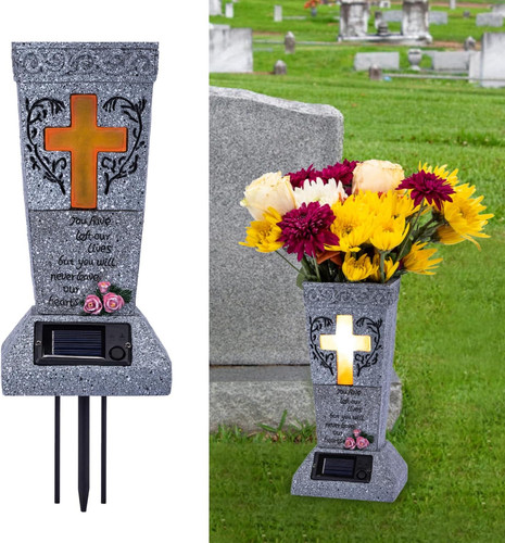 Solar cemetery grave vase - solar,