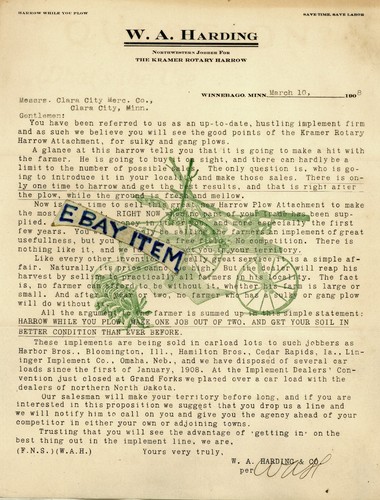 1908 letterhead winnebago - letterhead,