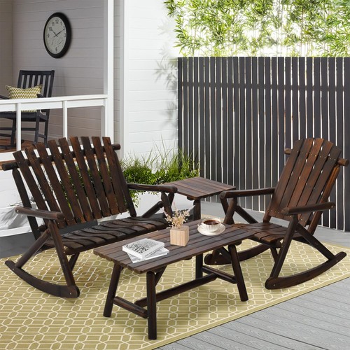 Piece wood rocking bistro - wood,