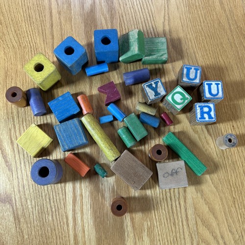 Vintage wooden colored blocks - wooden,