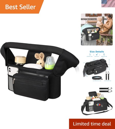 Adjustable stroller caddy with - adjustable,