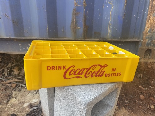 Coca cola crate yellow - yellow, plastic
