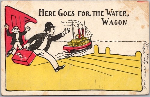 1907 alcohol comic postcard - 1907,