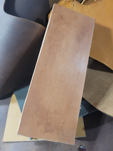 Leather and linen bench strop - leather,