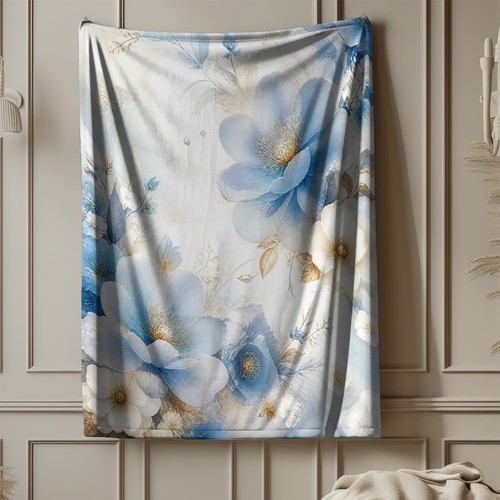 Blue ivory blossoms coral - blue,