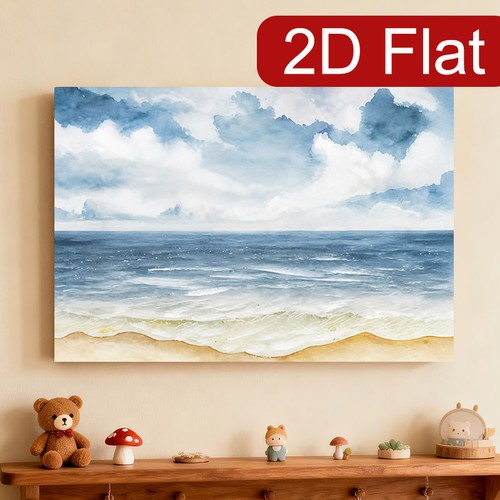 Soft watercolor beach ocean - soft,