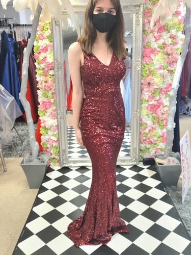 Red sparkly prom evening - sparkly, /