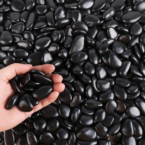 Black pebbles for plants - pebbles,