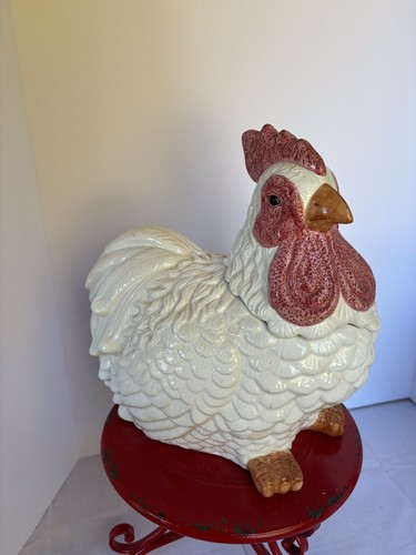 Vintage cookie jar white hen - cookie,
