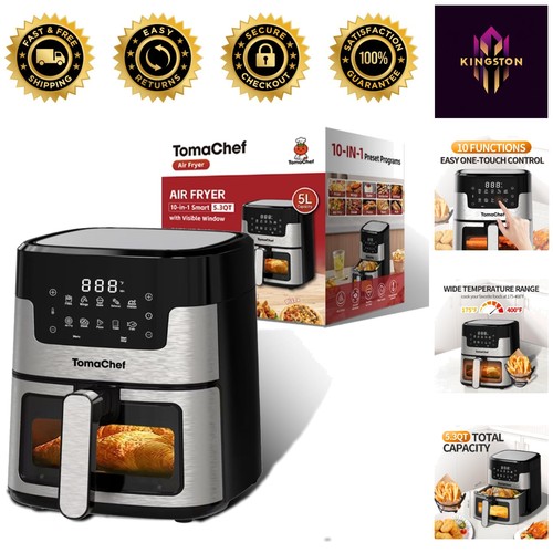 Compact 3qt black air fryer - 5.3qt,