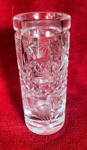 Cut crystal lead vase - crystal,