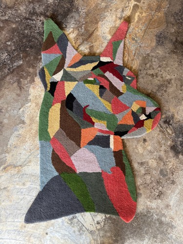 Handmade wool rug 3x5 - handmade, dog