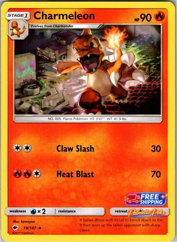 Charmeleon 147 uncommon sm - charmeleon, 19/147