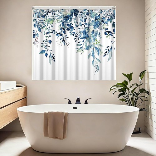 Blue eucalyptus leaves window - blue,