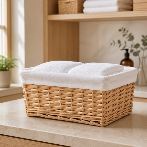 Decorative wicker basket with - decorative,