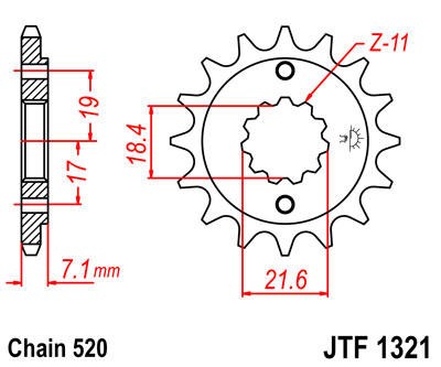 Front sprocket 520 14t for - jt,