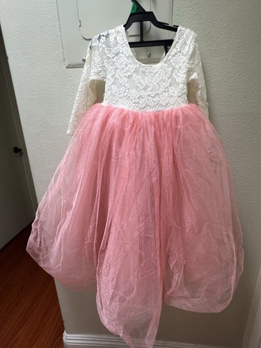 Girl fancy white lace pink - girl’s,