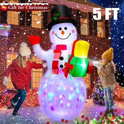 5ft inflatable snowman - 5ft,