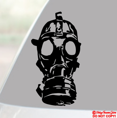 Gas mask vinyl decal - mask, sticker
