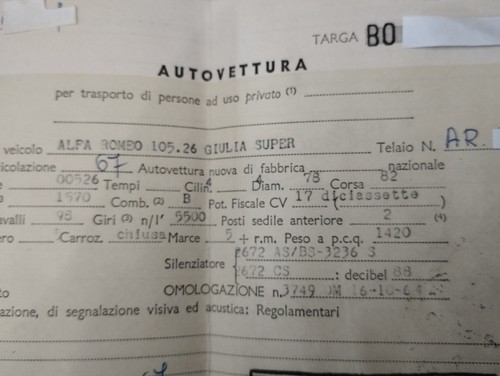 Alfa romeo giulia super - romeo,