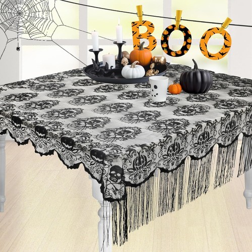 Halloween tablecloth skull - halloween, tablecloth,