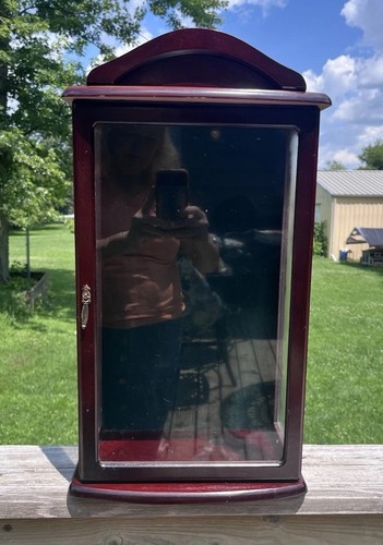 Dark wood glass - wood, curio