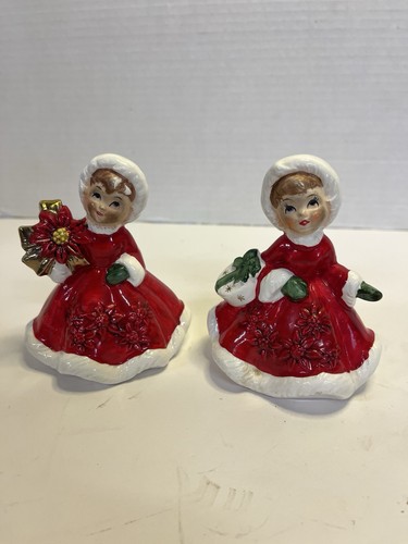Lefton poinsettia girls - lefton,