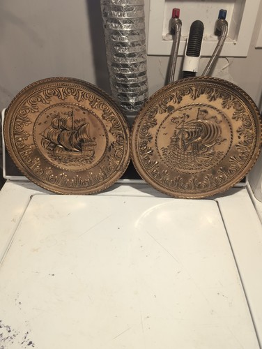 Vintage brass wall plates - wall,