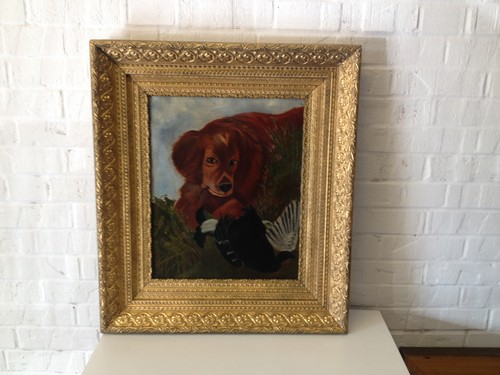 Antique oil canvas painting - oil, on