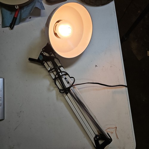 Vintage white desk table - vintage, lamp