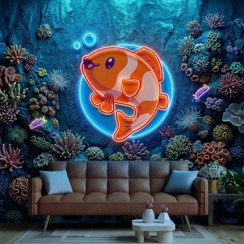 Cute clownfish neon sign - cute,