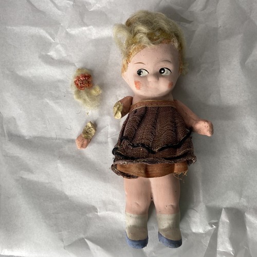 Antique bisque doll side - antique,