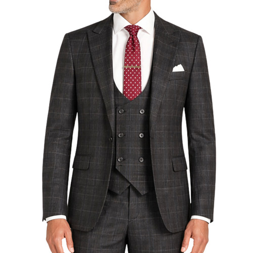 Vinci men black plaid super - plaid,