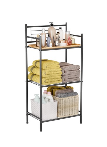 Black metal storage rack 3 - black,