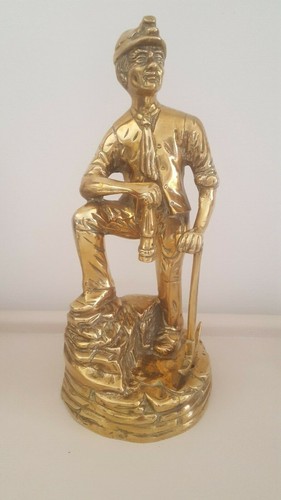Vintage large brass miner - brass,