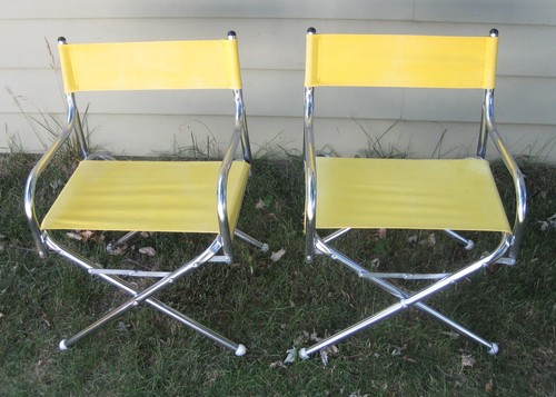 Pair yellow vintage chrome - pair,