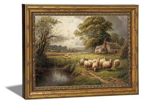 Gold framed canvas - framed, wall