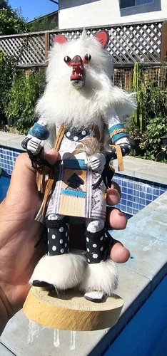 White bear kachina handmade - bear,