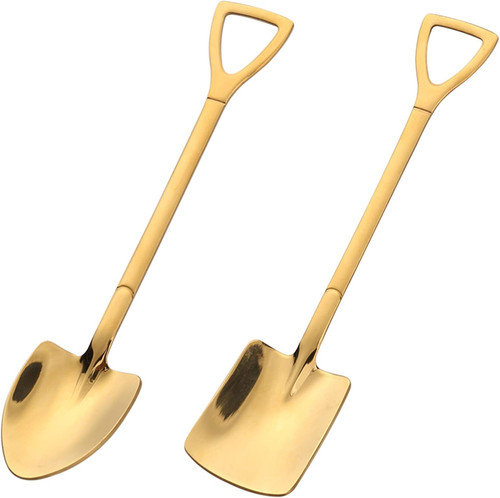 Gold shovel shape spoon - shovel,