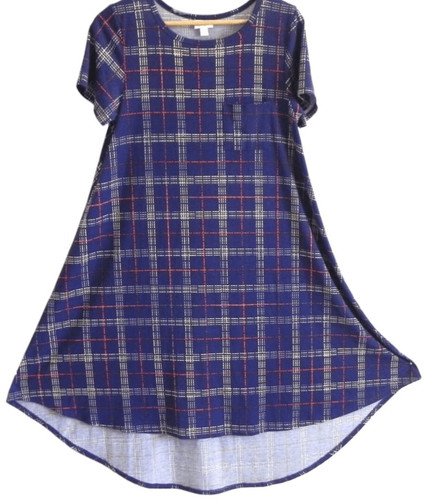 Lularoe navy plaid carly dress - plaid,