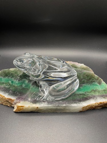 Baccarat france crystal frog - france,